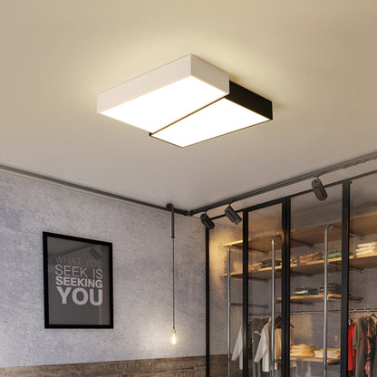 Plafón led moderno rítmico, blanco y negro 24w - 40 cm