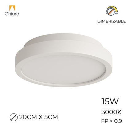 Plafón LED pequeño moderno, Dimerizable 15W 20CM