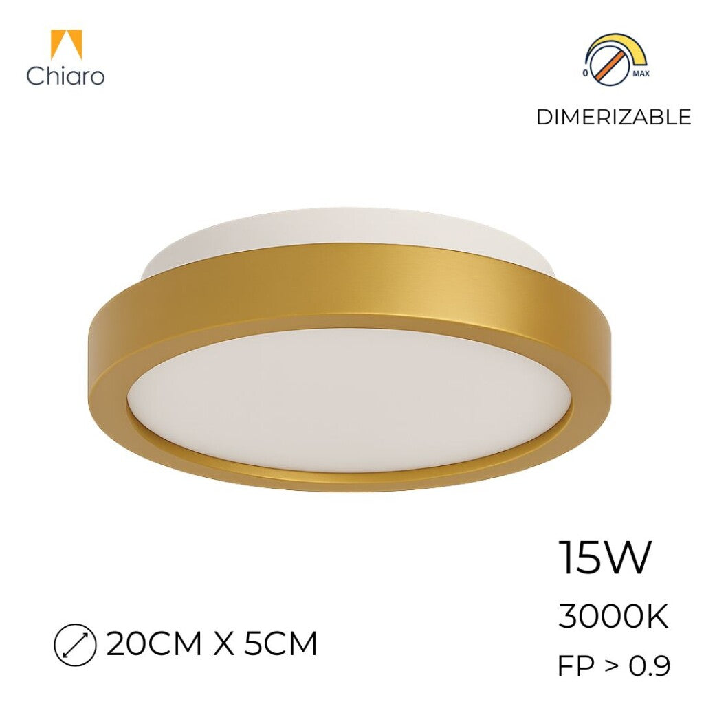 Plafón LED pequeño moderno, Dimerizable 15W 20CM