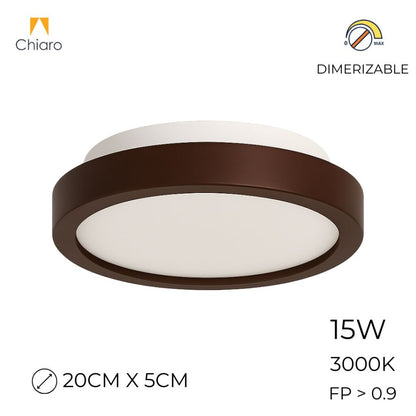 Plafón LED pequeño moderno, Dimerizable 15W 20CM