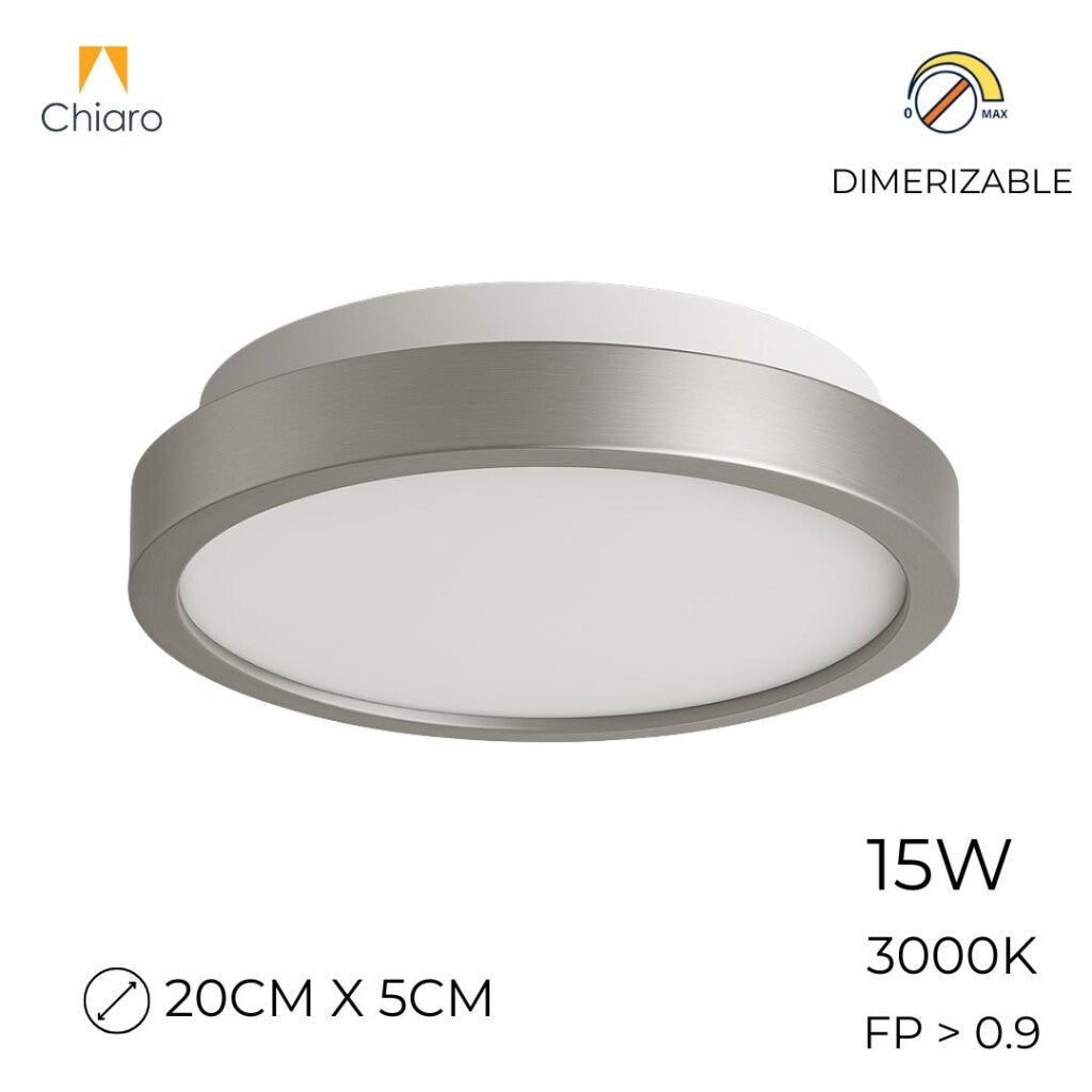 Plafón LED pequeño moderno, Dimerizable 15W 20CM