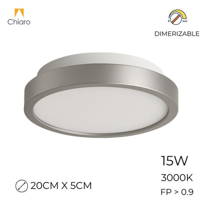 Plafón LED pequeño moderno, Dimerizable 15W 20CM