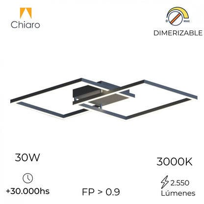 Plafon Spot Led doble marco dimerizable 30W