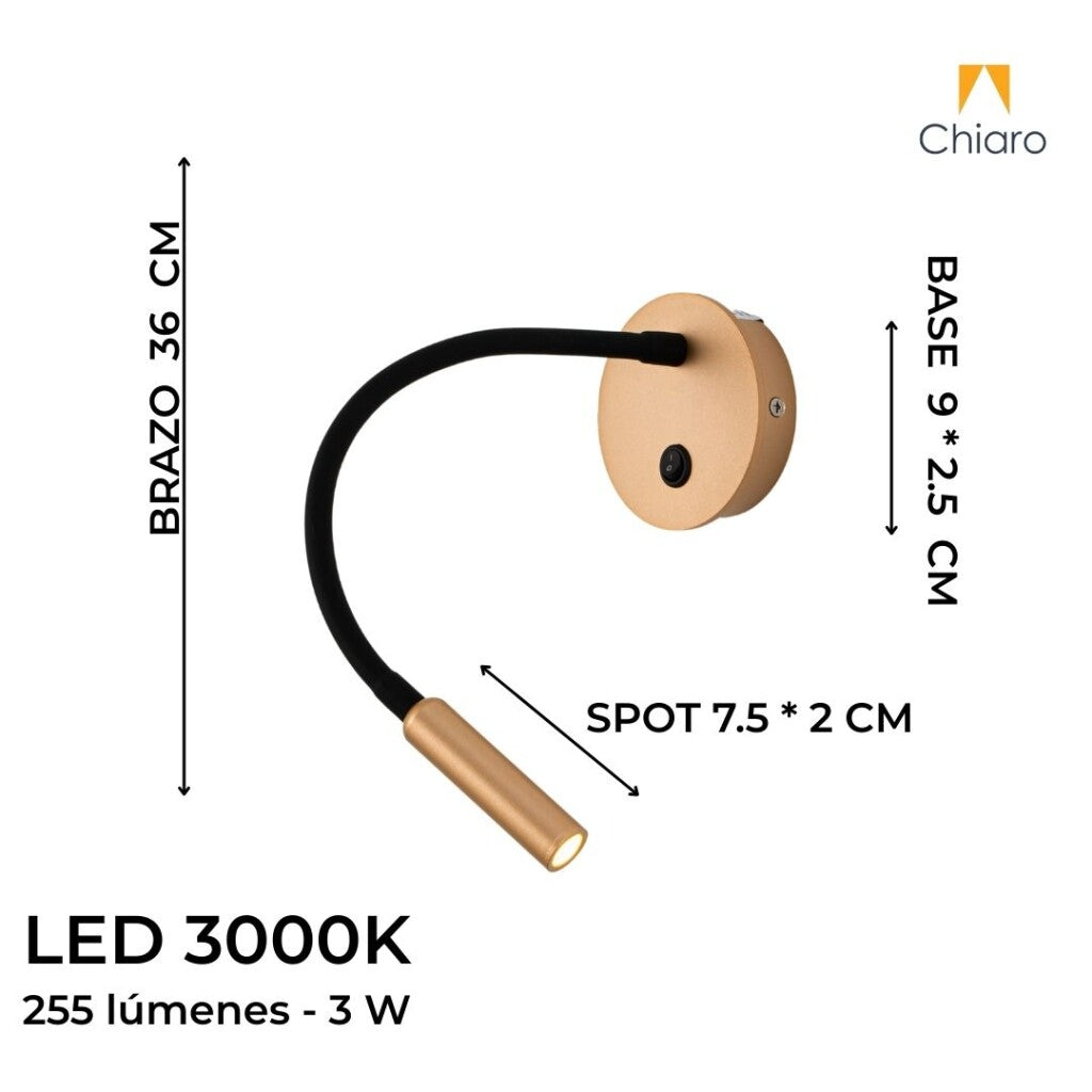 Portátil led de pared con SPOT móvil y brazo flexible