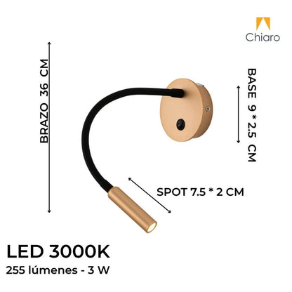 Portátil led de pared con SPOT móvil y brazo flexible