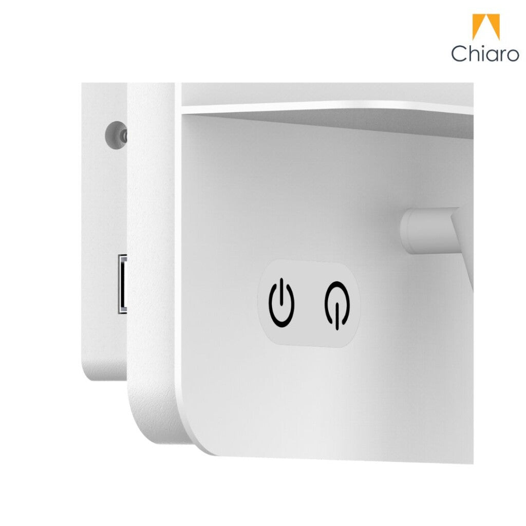 Portátil led de pared con SPOT, USB y DOBLE LUZ DIM 2700K