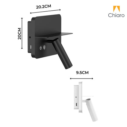 Portátil led de pared con SPOT, USB y DOBLE LUZ DIM 2700K