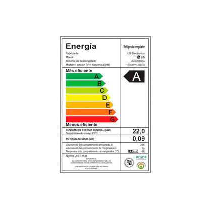Refrigerador LG inverter 360L VT34WPP
