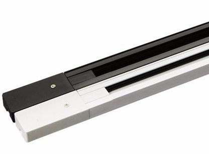 Riel electrificado de aluminio - 2 vías para spot de riel 1 mts