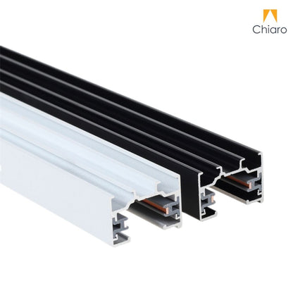 Riel electrificado de aluminio - 2 vías para spot de riel 1 mts