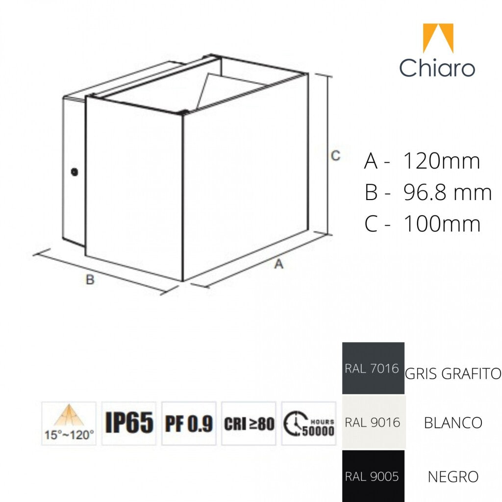 Spot aplique cubo led ángulo regulable 10w IP65