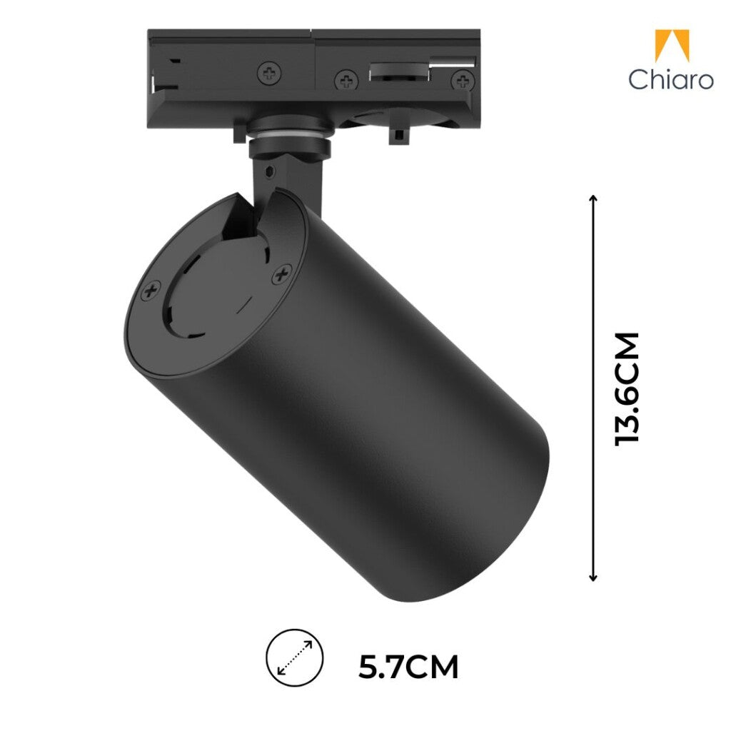 Spot de riel tracklight led 8w 2700K 2 vías 30° NEGRO