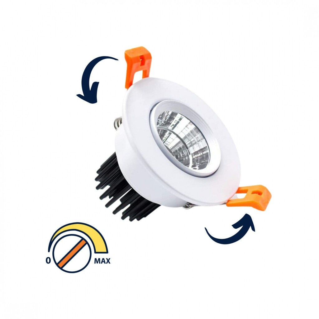 Spot LED 5W MÓVIL, de empotrar redondo, Dimerizable BLANCO
