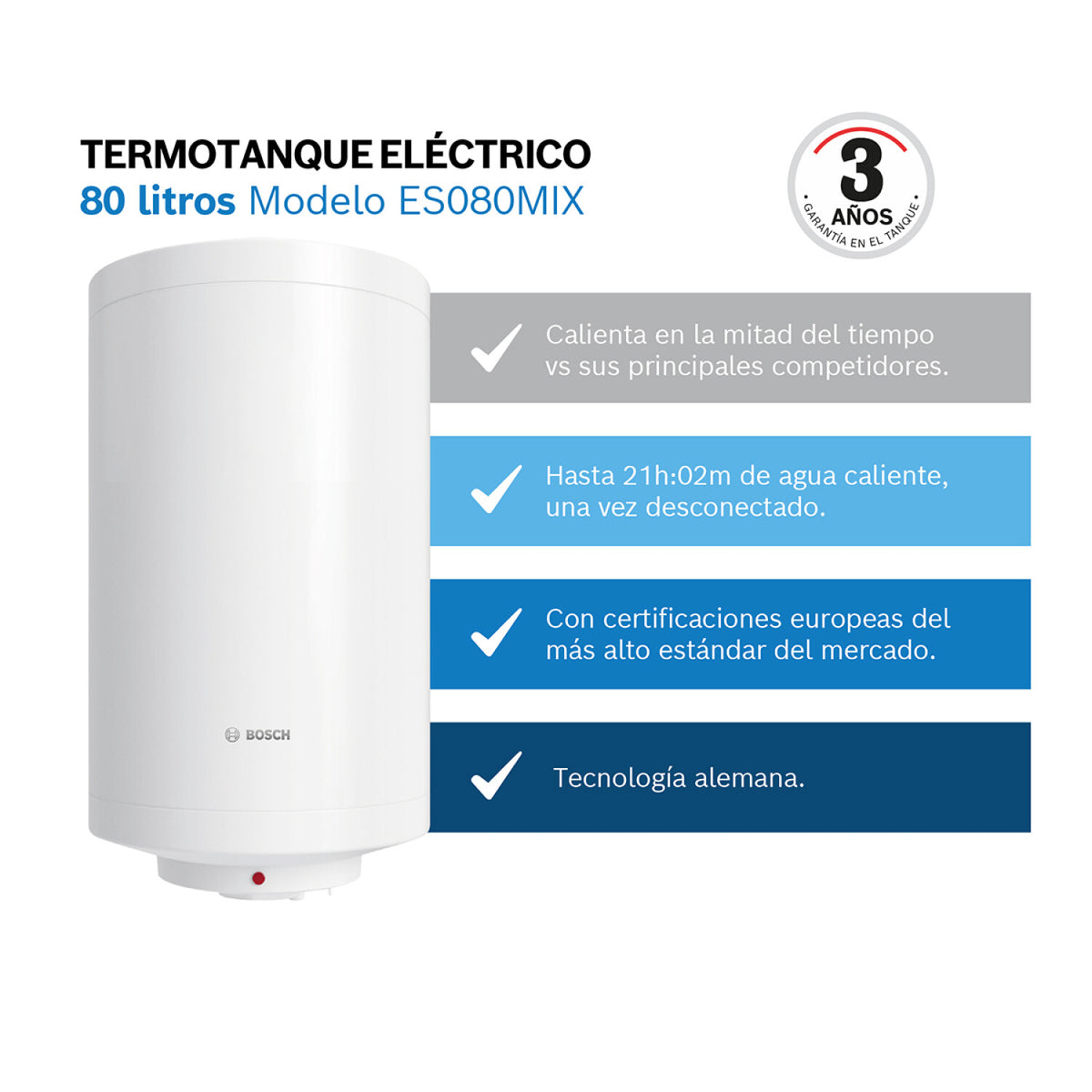 Termotanque eléctrico Bosch ES0100MIX 100 L