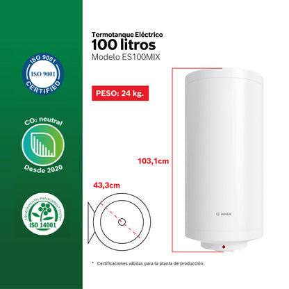 Termotanque eléctrico Bosch ES0100MIX 100 L