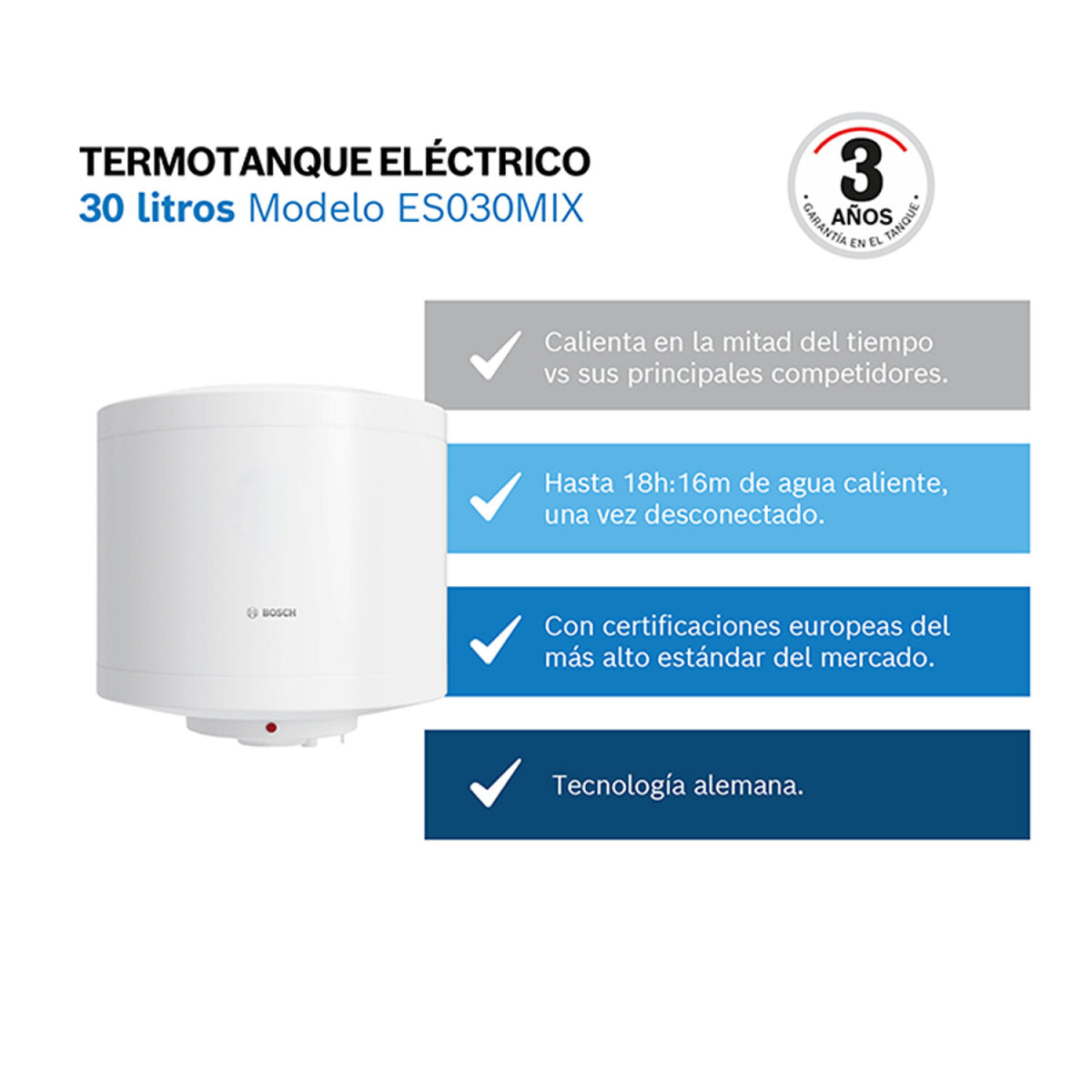 Termotanque eléctrico Bosch ES030MIX 30 L