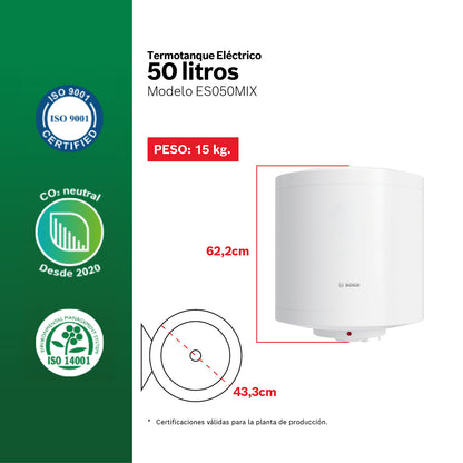 Termotanque eléctrico Bosch ES050M1X 50 L