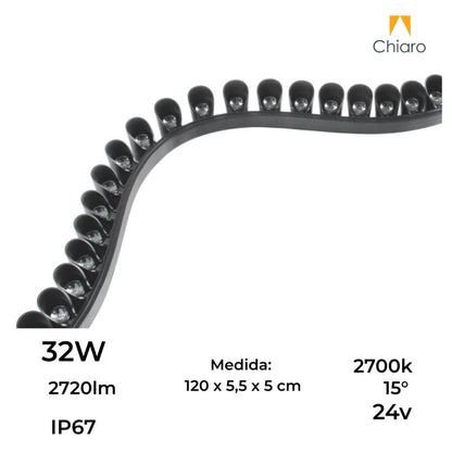 Wallwasher bañador flexible de pared led 120cm