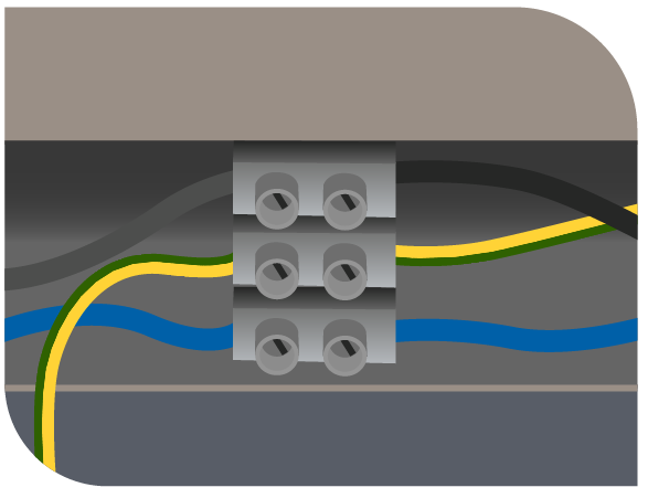 Conexión eléctrica con borneras