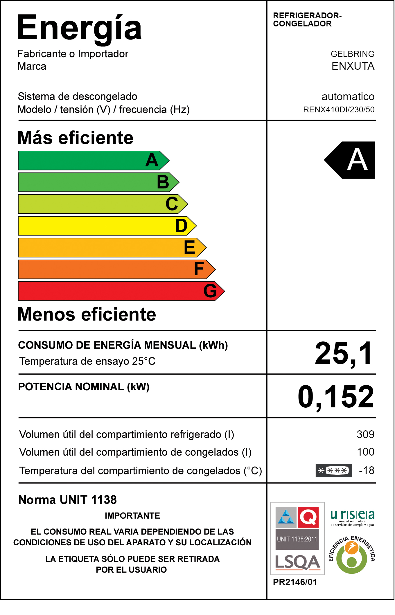 Refrigerador Frío Seco Inverter 409 Litros Inox con Dispensador – RENX410DI – Enxuta - Imagen 2