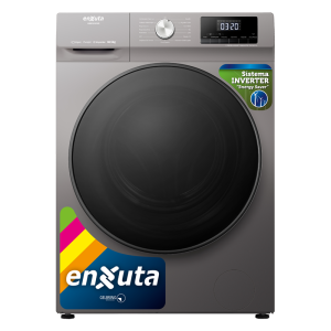 Lavarropas Inverter ENXUTA LENX161050S – Carga Frontal 10,5 kg, 1.400 RPM, 15 Programas