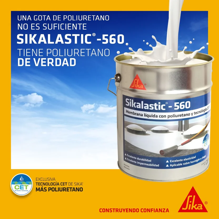 Membrana líquida con poliuretano Sikalastic-560 blanco 4 kg - 20kg - Imagen 4