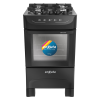 Cocina Supergas 4 Hornallas Negra, Mesada de Vidrio y Termocupla - Brasil