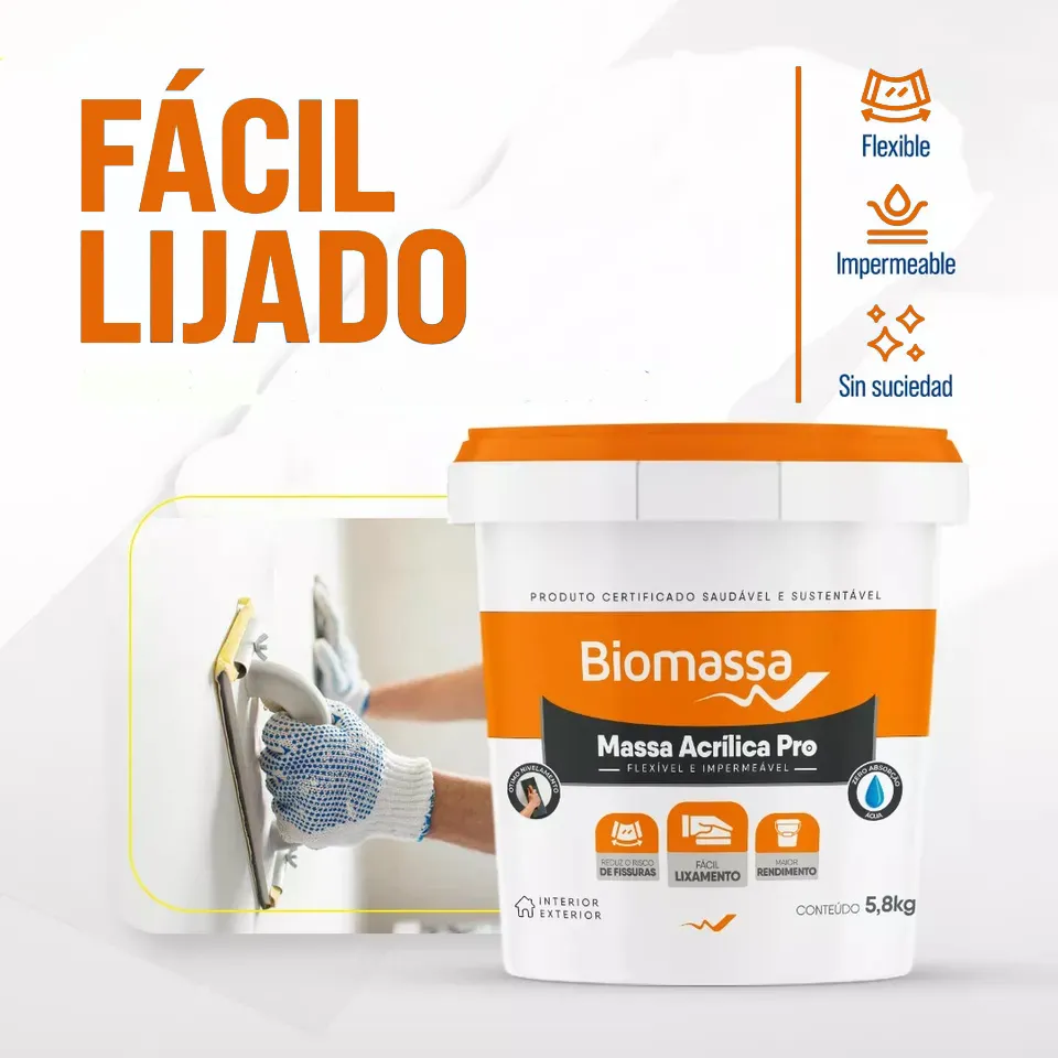 Enduido Pared Exterior Acrílico Fácil Lijado Biomassa 25 Kg - Imagen 3