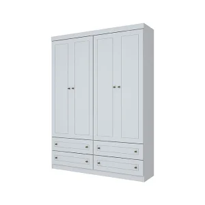 Placard ropero 4 puertas MDF-y-MDP blanco americano - DIVINO