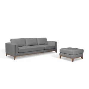 SILLÓN CON CHAISE - MÁS DE 4 CUERPOS TELA-PREMIUM GRIS EASY CLEAN LUXOR GRIS OSC