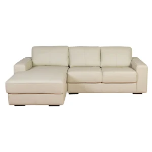 SOFA C/CHAISE - MÁS DE 4 CUERPOS CUERO-100-NATURAL NATURAL-BEIGE TEXAS CRUDO
