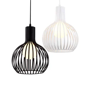 Lampara colgante jaula circular - Negra