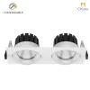 Embutido led CUADRADO DOBLE 20W móvil DIMERIZABLE 2700K BLANCO