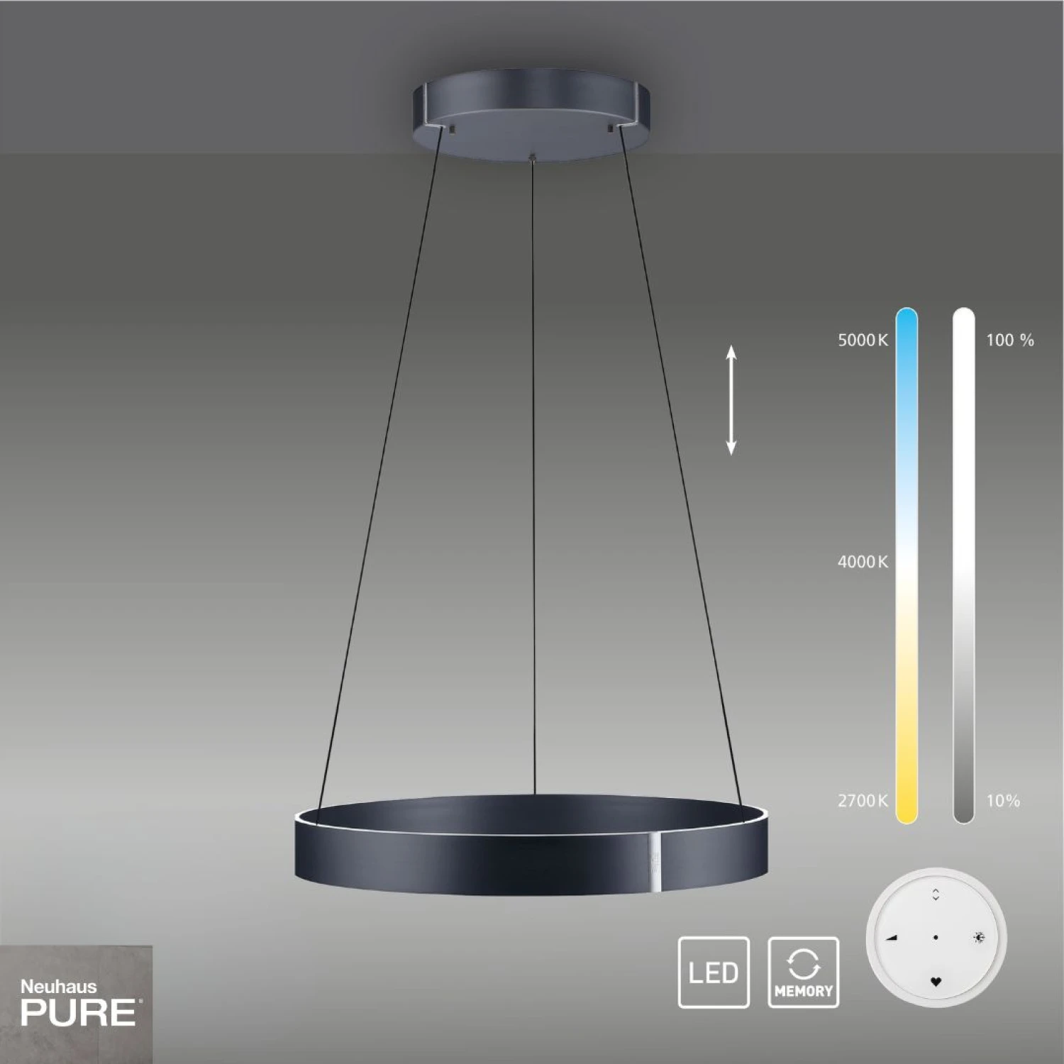 Colgante LED anillo motorizado 44W 70cm Neuhaus Pure - Imagen 3