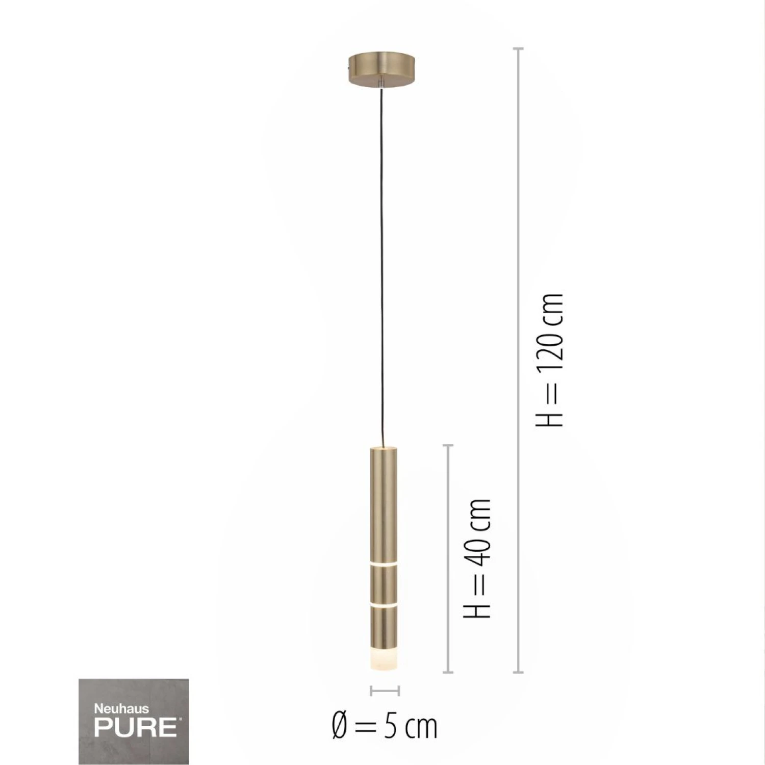 Colgante led tubular dorado 10W 7 modos 3000K Neuhaus - Imagen 3