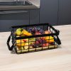 CESTO FRUTAS RECTANGULAR METAL/MAD 26X19CM LH3667