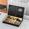 JUEGO DE CUBIERTOS NEGROS 24PZ EN CAJA  LH-3778