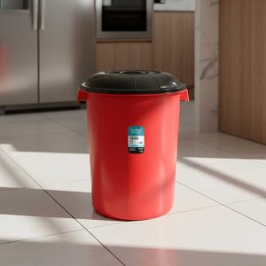 PAPELERA CON TAPA NEGRA 61L ROJ MB0061VM