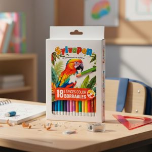 LAPICES COLOR BORRABLES SYLVAPEN X 18 UDS.