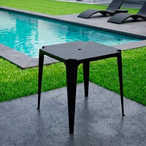 MESA CUADRADA MOR DESMONTABLE NEGRA 82X82X71