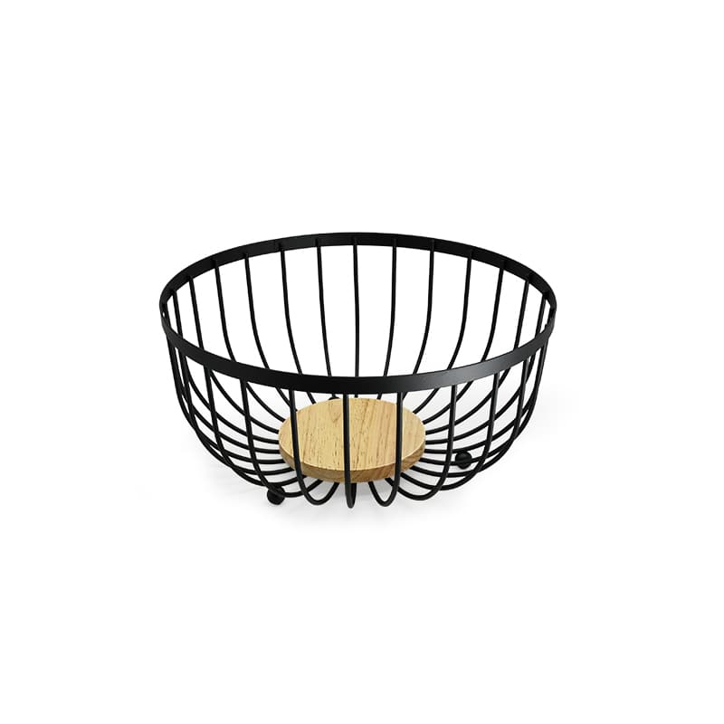 CESTO 25CM PARA FRUTAS MADERA HIERRO LH-3672 - Imagen 2