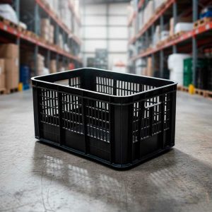 CANASTO NEGRO PLASTICO COSECHERO 50X33X28CM C-1030