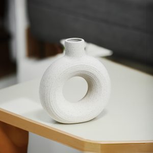 FLORERO CIRCULAR DECO 20CM COLOR ARENA LH-3721