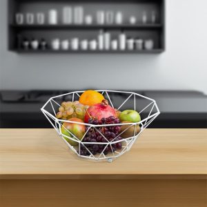 CESTO FRUTAS CIRCULAR METALICO BLANCO 28CM LH3656