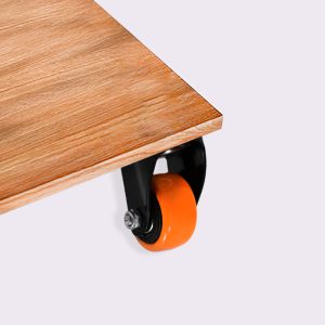 RUEDA 2 BASE METAL GIRATORIA NARANJA NEGRA LH-3452