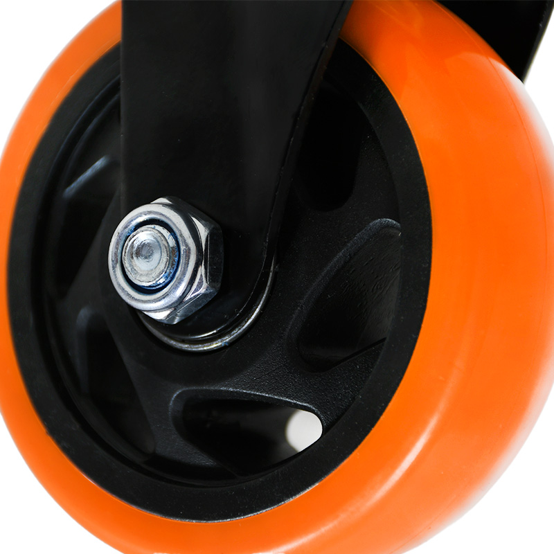 RUEDA 4 BASE METAL GIRATORIA NARANJA NEGRA LH-3455 - Imagen 3
