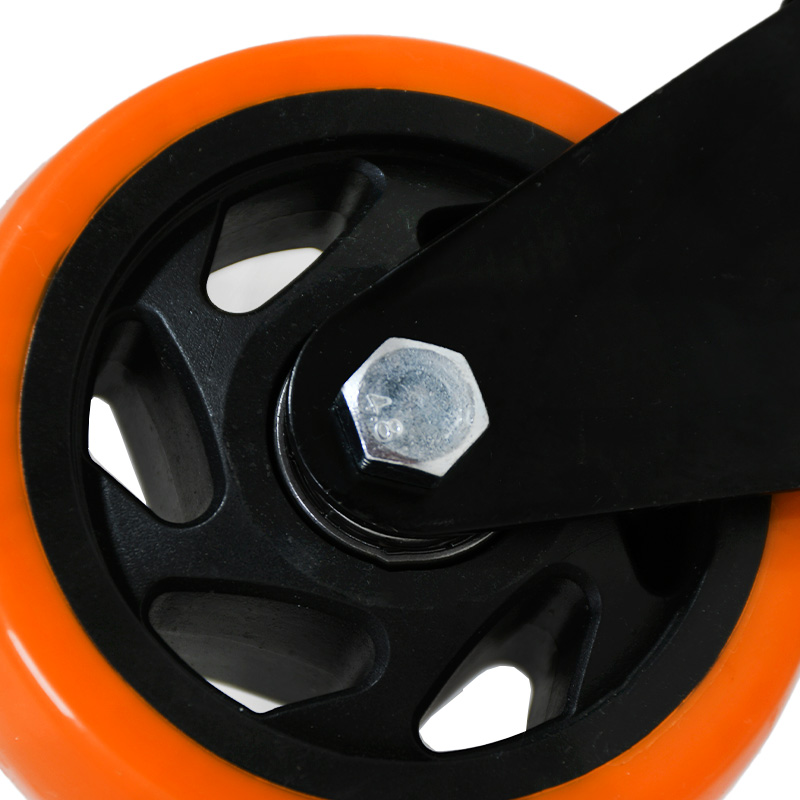 RUEDA 4 BASE METAL GIRATORIA NARANJA NEGRA LH-3455 - Imagen 5