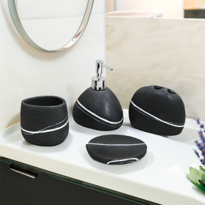 ACCESORIO GRIS CERAMICO PARA BANO 4PZ LH-3648