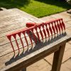RASTRILLO 16 DIENTES 41CM METALICO ROJO LH-1562