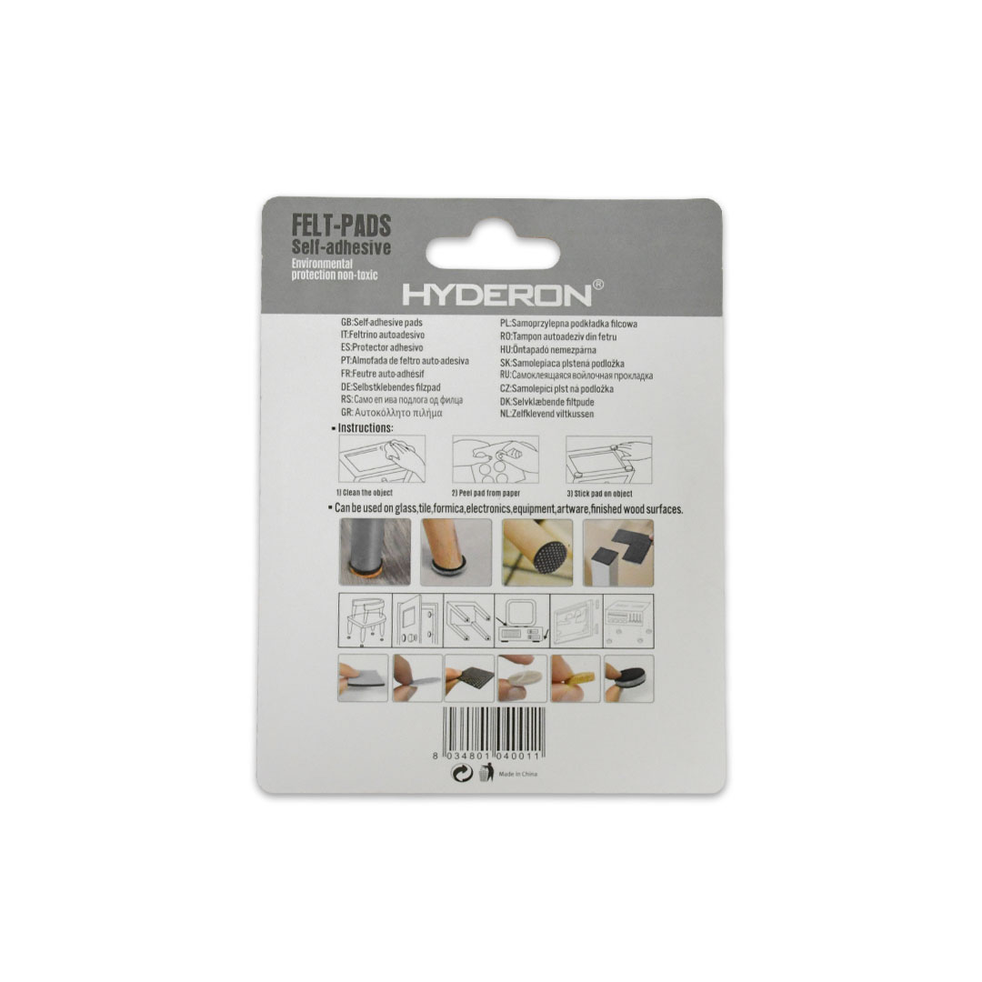 PROTECTOR ADHESIVO REDONDO NEGRO 32PZ 19MM LH-3560 - Imagen 3